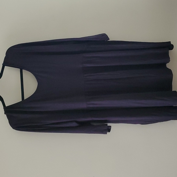 Black Tunic 3/4 Sleeve Crewneck Top Flowy Blouse Shirt sz 5x - Picture 8 of 12